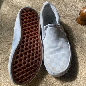 Girls Whit Checkered Van size 13 NEW